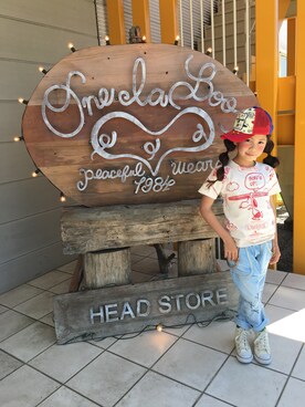 「Sister（シスター）のアイテム」を使った、RiaRuaさん（キッズ・120cm）の春コーディネート