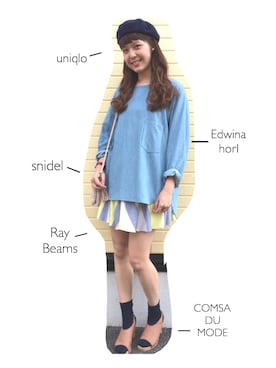 「COMME CA DU MODE（コムサデモード）のアイテム（サンダル）」を使った、mikaさん（レディース・171cm）の夏コーディネート