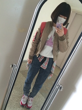 「A.D.G（エーディージー）のアイテム（スウェット）」を使った、yunaさん（レディース・165cm）の春コーディネート