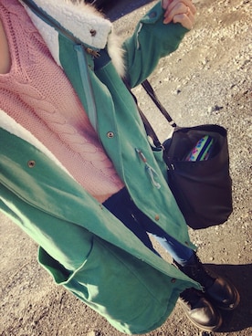 「ピンクニット」｜chinachummさん（レディース・152cm）の冬コーディネート