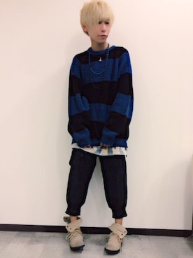 「総柄トップス」｜「アイテム（ワンピース/ドレス）」を使った、たじまとむ (Iris  /vocal)さん（メンズ・173cm）の秋コーディネート