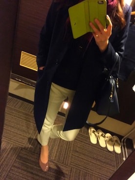 「Ralph Lauren」｜「アイテム（チェスターコート）」を使った、しょこたんさん（レディース・165cm）の秋コーディネート