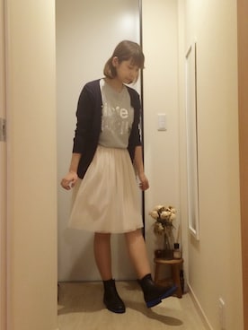 「ひざ丈スカート」｜「アイテム（レインシューズ）」を使った、kobu☻さん（レディース・169cm）の夏コーディネート