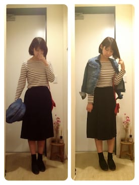 「Mila Owen」｜「アイテム（デニムジャケット）」を使った、kobu☻さん（レディース・169cm）の秋コーディネート