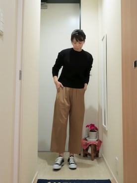 「黒ニット」｜kobu☻さん（レディース・169cm）の冬コーディネート