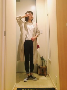 「オールスター」｜「アイテム（シャツワンピース）」を使った、kobu☻さん（レディース・169cm）の春コーディネート
