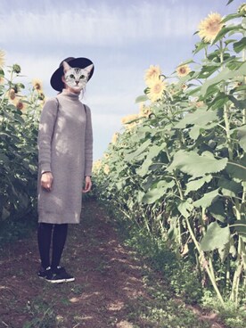 「URBAN RESEARCH（アーバンリサーチ）のUR タートルネックルーズニットワンピース（ワンピース）」を使った、NON-TANさん（レディース・165cm）の秋コーディネート