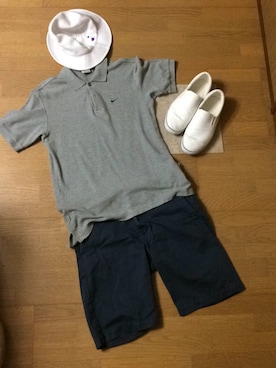 「BACK NUMBER（バックナンバー）のアイテム（チノパンツ）」を使った、Ceeさん（メンズ・175cm）の夏コーディネート