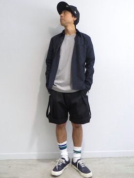 「SISE（シセ）のアイテム（パンツ）」を使った、domowaさん（メンズ・164cm）の夏コーディネート