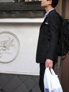 「アイテム（バックパック/リュック）」を使った、domowaさん（メンズ・173cm・30代）の冬コーディネート