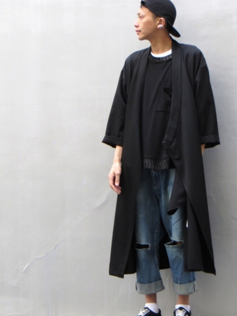 SISE kimonoコート　15ss ブラックメンズ