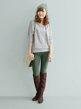 「URBAN RESEARCH ROSSO WOMEN（アーバンリサーチ　ロッソ）のアイテム（ブーツ）」を使った、kawanoさん（レディース・164cm）の秋コーディネート