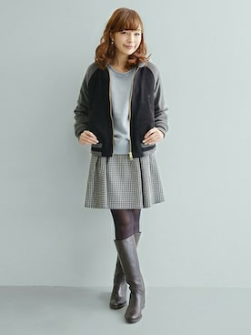 「URBAN RESEARCH ROSSO WOMEN（アーバンリサーチ　ロッソ）のアイテム（ブルゾン）」を使った、kawanoさん（レディース・164cm）の秋コーディネート