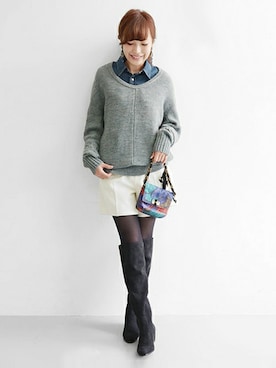 「URBAN RESEARCH ROSSO WOMEN（アーバンリサーチ　ロッソ）のアイテム（ブーツ）」を使った、kawanoさん（レディース・164cm）の冬コーディネート