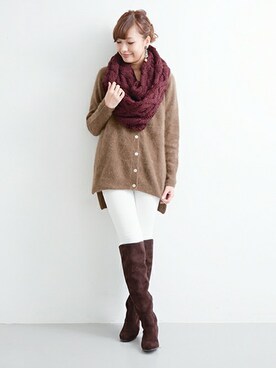 「URBAN RESEARCH ROSSO WOMEN（アーバンリサーチ　ロッソ）のアイテム（ブーツ）」を使った、kawanoさん（レディース・164cm）の冬コーディネート
