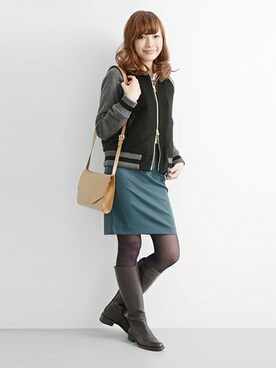 「URBAN RESEARCH ROSSO WOMEN（アーバンリサーチ　ロッソ）のアイテム（ブルゾン）」を使った、kawanoさん（レディース・164cm）の冬コーディネート
