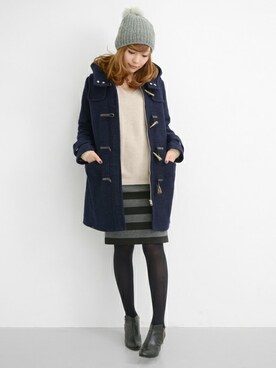 「URBAN RESEARCH ROSSO WOMEN（アーバンリサーチ　ロッソ）のアイテム（ダッフルコート）」を使った、kawanoさん（レディース・164cm）の冬コーディネート