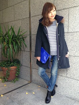 「URBAN RESEARCH ROSSO WOMEN（アーバンリサーチ　ロッソ）のアイテム（モッズコート）」を使った、kawanoさん（レディース・164cm）の冬コーディネート