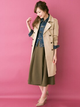 「URBAN RESEARCH ROSSO WOMEN（アーバンリサーチ　ロッソ）のアイテム（トレンチコート）」を使った、kawanoさん（レディース・164cm）の秋コーディネート
