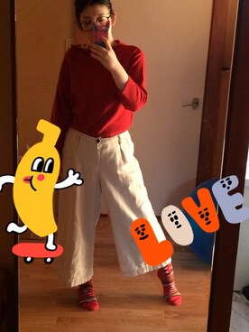 「CHUP（チュプ）のアイテム」を使った、ゆかりさん（レディース・158cm）の冬コーディネート