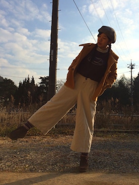 「CHUP（チュプ）のアイテム」を使った、ゆかりさん（レディース・158cm）の冬コーディネート