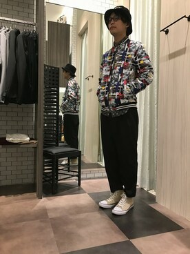 「GGD（ジージーディー）のアイテム（MA-1）」を使った、GGD edition あべの店さん（メンズ・173cm）の秋コーディネート