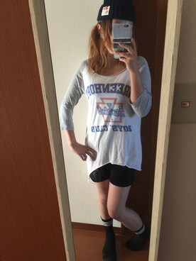 「Ungrid（アングリッド）のアイテム（Tシャツ/カットソー、ホワイト系）」を使った、cocotanさん（レディース・159cm）の秋コーディネート