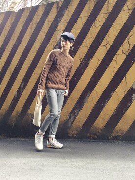 「PULL&BEAR（プルアンドベア）のアイテム（ニット/セーター）」を使った、Brooklyn365さん（メンズ・180cm）の秋コーディネート