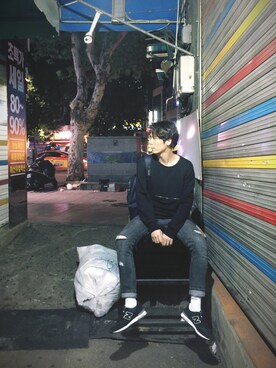 「PULL&BEAR（プルアンドベア）のアイテム（スウェット）」を使った、Brooklyn365さん（メンズ・180cm）の秋コーディネート