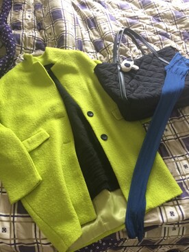 「アイテム（タイツ/ストッキング、ブルー系）」を使った、然，さん（レディース・165cm）の冬コーディネート