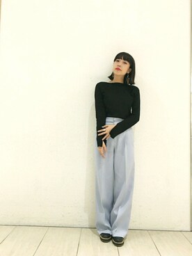 「アダムエロペ」｜岩田里穂さん（レディース・160cm）の秋コーディネート