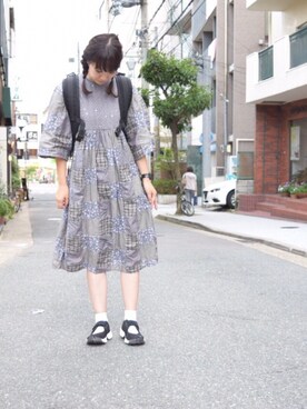 「アイテム（ドレス、グレー系）」を使った、🌳さん（レディース・164cm）の秋コーディネート