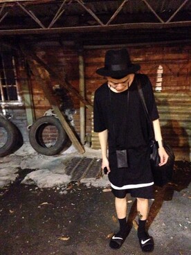 「TOPMAN（トップマン）のアイテム（帽子）」を使った、hsiehpajuさん（メンズ・170cm）の夏コーディネート