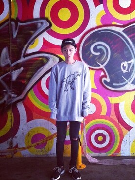 「TOPMAN（トップマン）のアイテム（パーカー）」を使った、hsiehpajuさん（メンズ・170cm）の秋コーディネート