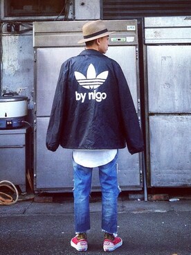 「TOPMAN（トップマン）のアイテム（帽子）」を使った、hsiehpajuさん（メンズ・170cm）の秋コーディネート