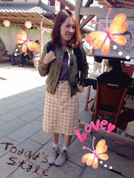 「URBAN RESEARCH ROSSO WOMEN（アーバンリサーチ　ロッソ）のアイテム（ブルゾン）」を使った、s a y aさん（レディース・157cm）の春コーディネート