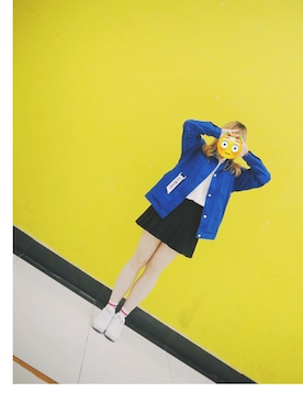 「suamomentのアイテム（その他アウター、ブルー系）」を使った、维维尼さん（レディース）の秋コーディネート