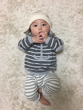 「sense of wonder（センスオブワンダー）のアイテム（帽子）」を使った、hayaさん（キッズ・80cm）の冬コーディネート