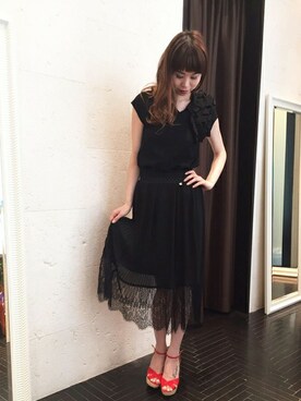 「RINASCIMENTO（リナシメント）のアイテム」を使った、下西美希さん（レディース・165cm）の春コーディネート