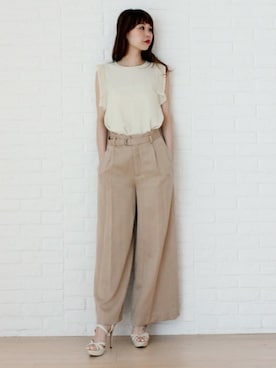 「WERNER（ワーナー）のアイテム」を使った、下西美希さん（レディース・165cm）の夏コーディネート