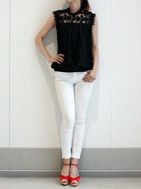 「Desert　Rose（デザートローズ）のアイテム」を使った、下西美希さん（レディース・165cm）の夏コーディネート