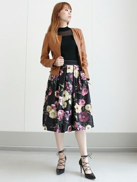 「Desert　Rose（デザートローズ）のアイテム」を使った、下西美希さん（レディース・165cm）の夏コーディネート