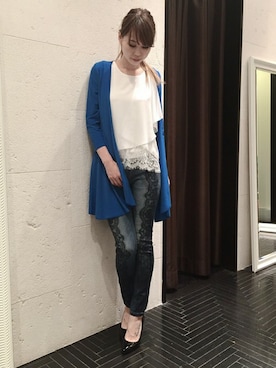 「RINASCIMENTO（リナシメント）のアイテム」を使った、下西美希さん（レディース・165cm）の夏コーディネート