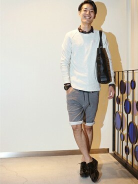 「DIESEL（ディーゼル）のアイテム（ドレスシューズ）」を使った、WAKUIさん（メンズ・180cm）の秋コーディネート