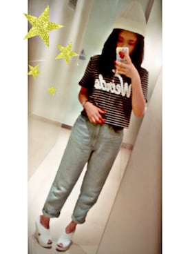 「3rd by VANQUISH（サードバイヴァンキッシュ）のアイテム（帽子）」を使った、Yukarin♡さん（レディース・155cm）の夏コーディネート