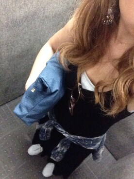 「VANS（バンズ）のアイテム（スニーカー、ホワイト系）」を使った、MAHOPIさん（レディース・156cm）の夏コーディネート