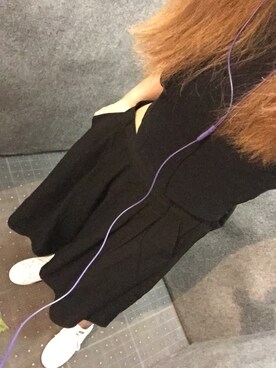 「GU（ジーユー）のアイテム（その他パンツ、ブラック系）」を使った、MAHOPIさん（レディース・156cm）の夏コーディネート