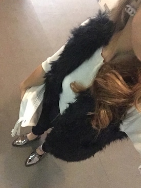 「MOUSSY（マウジー）のアイテム（ニット/セーター、ホワイト系）」を使った、MAHOPIさん（レディース・156cm）の春コーディネート