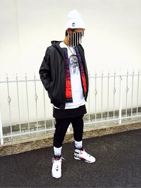 「WOOLRICH（ウールリッチ）のアイテム（その他アウター）」を使った、Ryuji さん（メンズ・174cm）の秋コーディネート