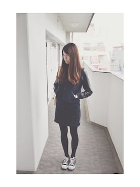 「A.P.C.（アーペーセー）のアイテム（ブルゾン）」を使った、EAKさん（レディース・168cm）の春コーディネート